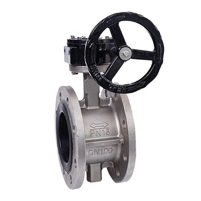 Válvula de borboleta de linha média D341X-16P de aço inoxidável para DN40-300 a temperatura normal