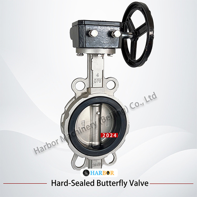 NBR EPDM Soft Seal 304 de aço inoxidável Manual Turbina manusear válvula borboleta D71X-10/16P