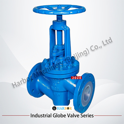 Válvulas globulares de aço fundido revestidas de PTFE resistentes à corrosão J41F46-16C DN15-DN300