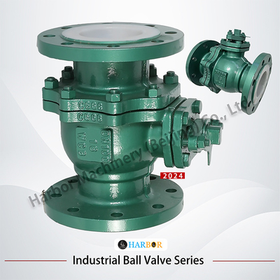 Válvula de esfera revestida com flanges de PTFE Q41F46-16C para aplicações resistentes a ácidos e álcalis