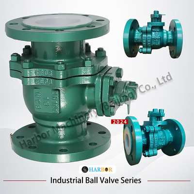 Válvula de esfera revestida com flanges de PTFE Q41F46-16C para aplicações resistentes a ácidos e álcalis