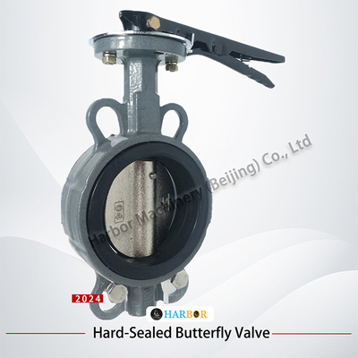 s de válvula de borboleta de vedação macia D71X-16C com material de corpo WCB e ligação de wafer