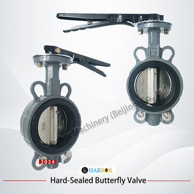 s de válvula de borboleta de vedação macia D71X-16C com material de corpo WCB e ligação de wafer