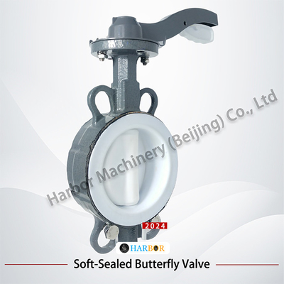 Geral PTFE totalmente revestido de aço fundido de dupla ação de manobra Wafer Butterfly Valve D71F4-16C