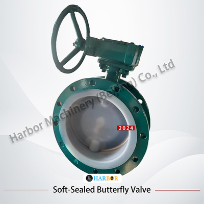 Turbina de aço fundido totalmente revestida de PTFE válvula borboleta de flanges D341F46-16C para industrial