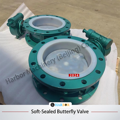 Turbina de aço fundido totalmente revestida de PTFE válvula borboleta de flanges D341F46-16C para industrial